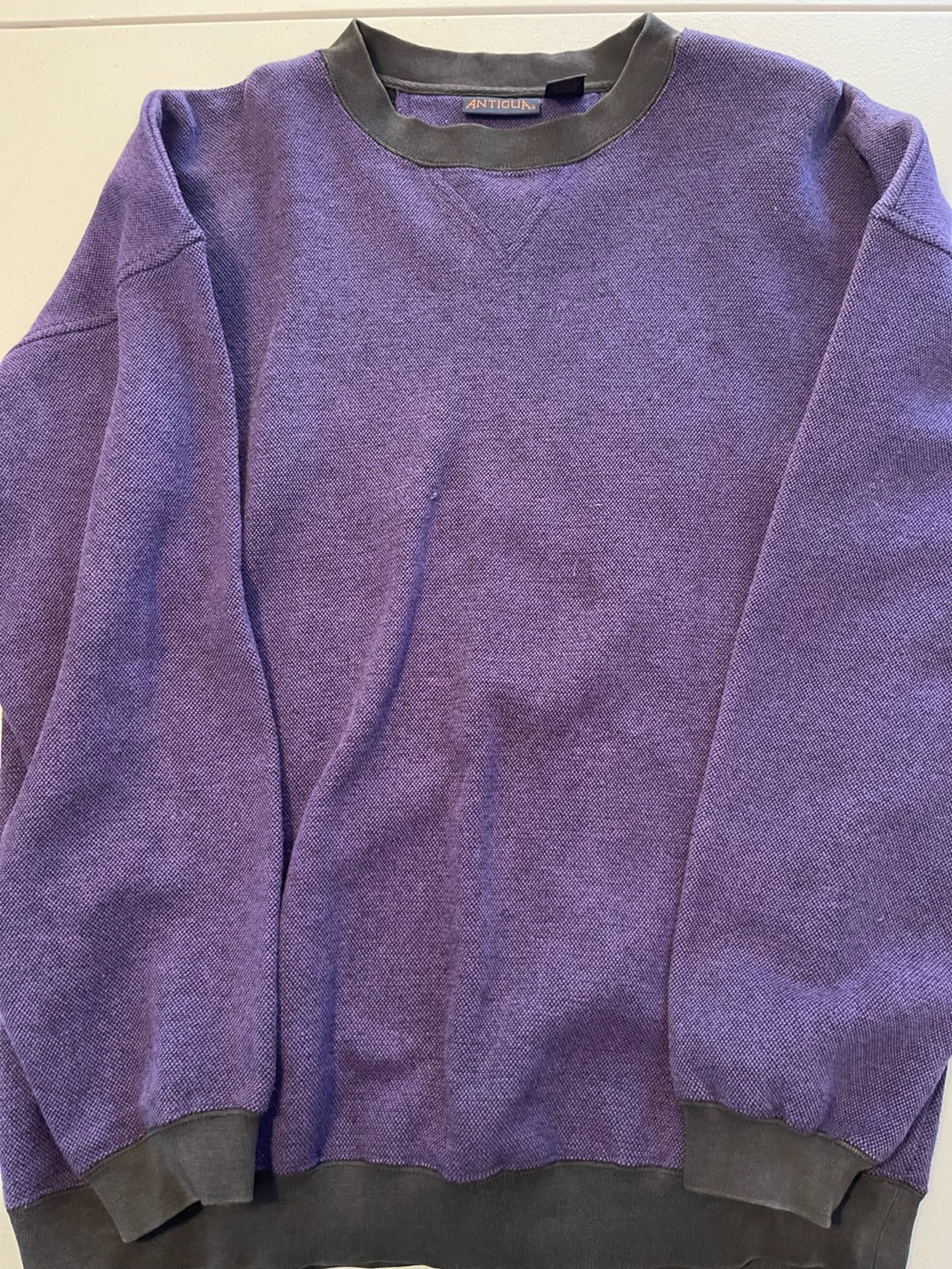 Antigua Purple and Black Crewneck Sweater
